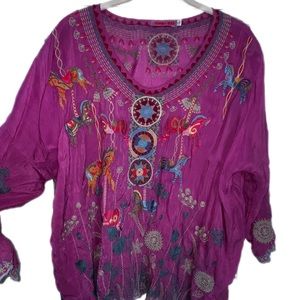 Johnny Was embroidered top. Beautiful colors.  worn once.